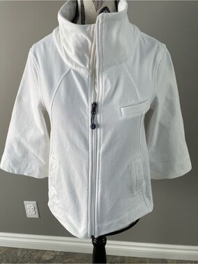 lululemon athletica White Short-Sleeve Pea Coat with High Collar